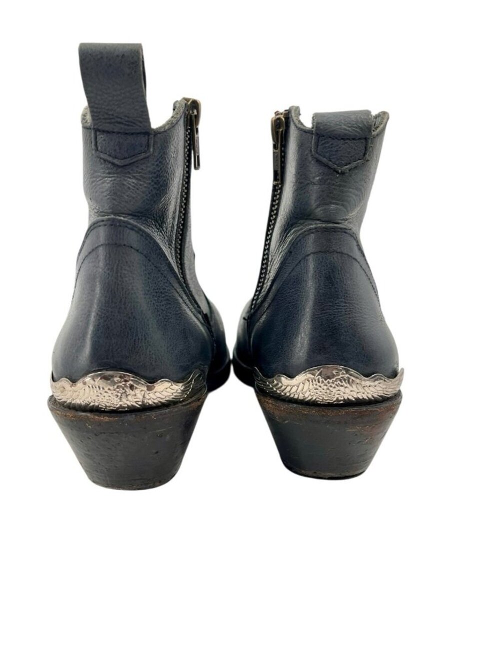 SPELL  & THE GYPSY Women's Gray Silver Stud Toe Cowboy Side Zip Booties 39 - Picture 3 of 10
